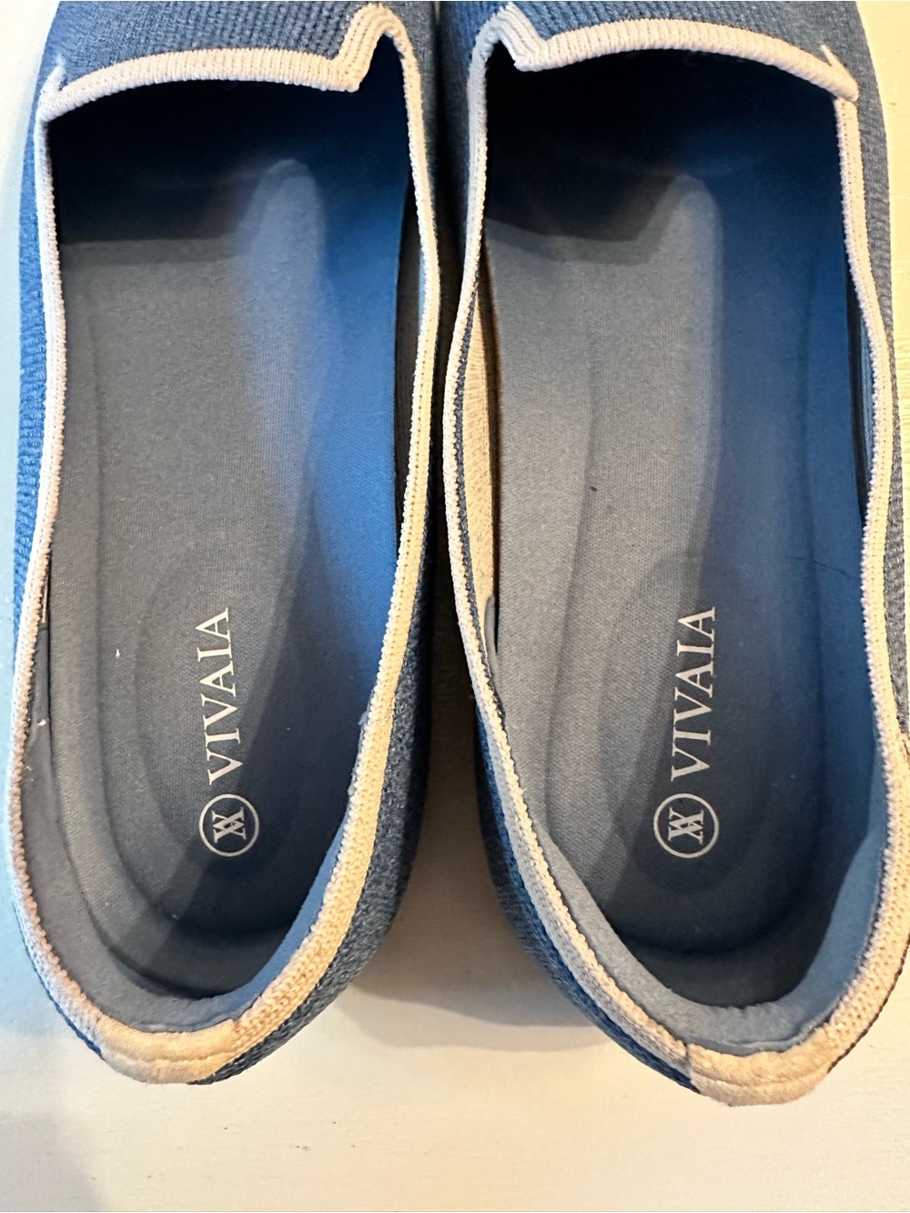 VIVAIA Blue Embroidered Slip-On Loafers - Picture 4 of 8